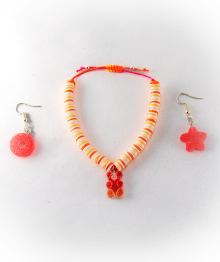 Conjunto de pulsera y pendientes gominolas