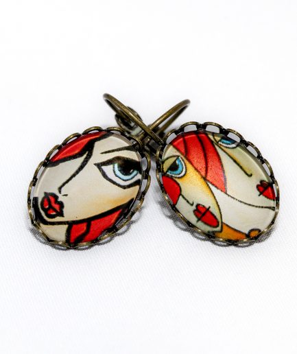 Pendientes ovalados abstrato mujer