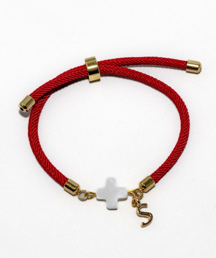 Pulsera trenzada cruz o corazón