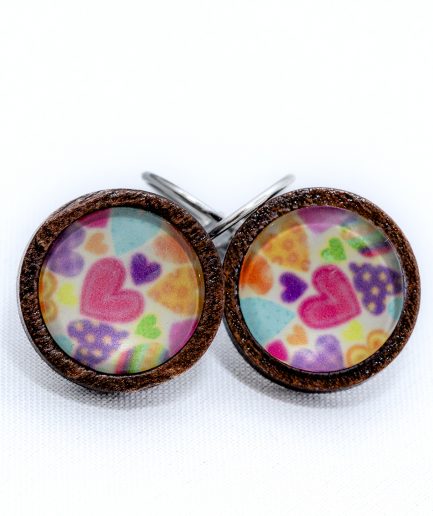 Pendientes corazones madera