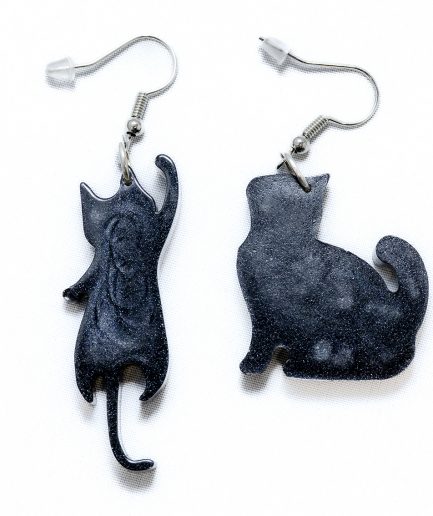 Pendientes Gatos resina