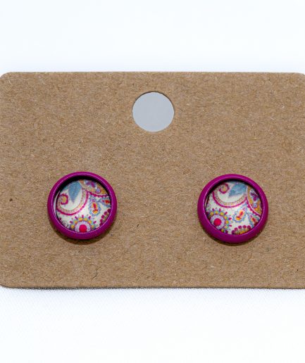 Pendientes Botón rosa flor