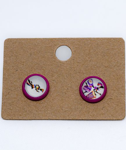 Pendientes Botón rosa africano